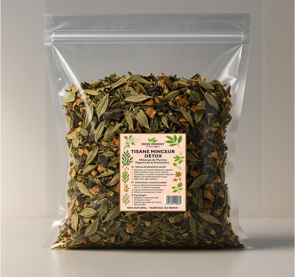 🛍️ 250 GR Tisane Minceur Détox – Mélange de Plantes Digestives & Drainantes – Rose Moony Fashion