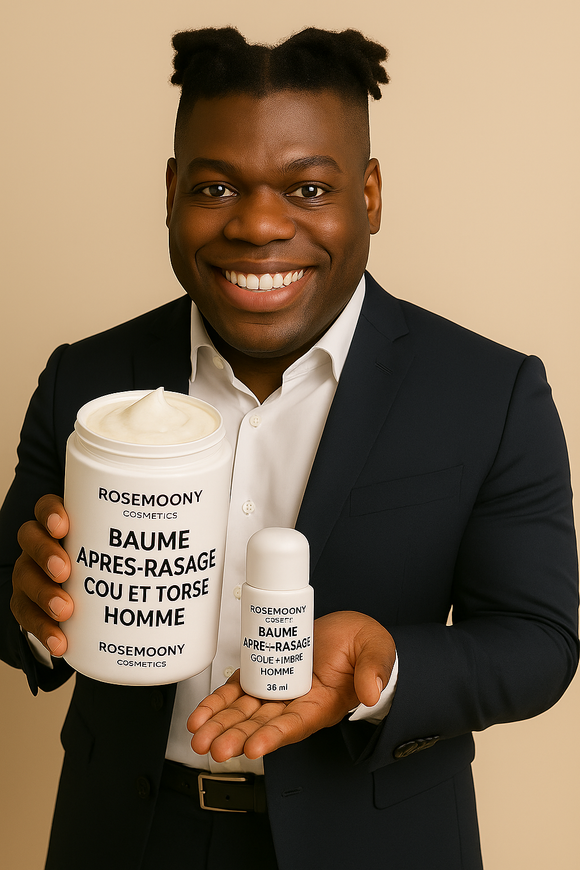 Baume Après-Rasage Cou et Torse Homme - Rose Moony Fashion+ ROLL ON BONUS