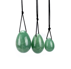 oeuf Green Aventurine Yoni, 3 pièces.