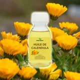 macération des fleurs de calendula avec de l'huile de soja