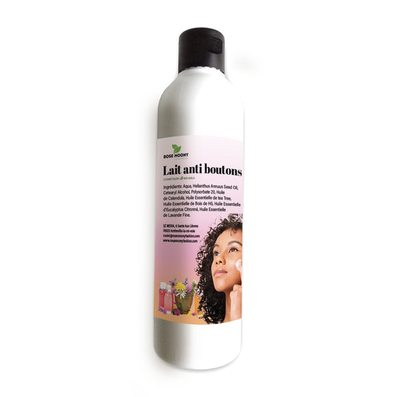 lait 100% naturel et efficace pour soigner votre acné, tout en hydratant délicatement la peau.