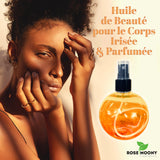 huile hydratante que vous pouvez utiliser sur le corps et sur les cheveux. irisée et parfumée