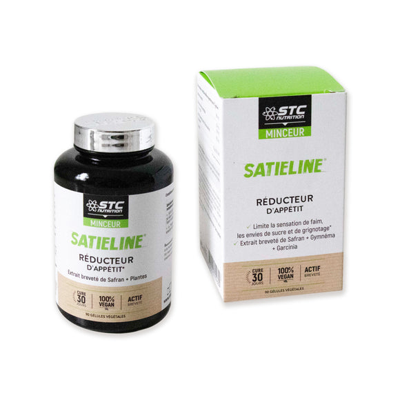SATIELINE est un complément alimentaire à base d’extraits de Safran, Garcinia et Gymnema ; Tryptophane et Chrome.